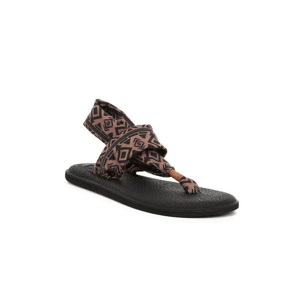 Sanuk Yoga Sling 2 Prints Brown Women's Sandals - Picture 1 of 6